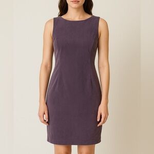 Coldwater Creek classic high neckline sleeveless dress  plum m